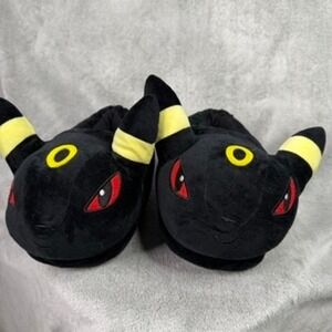 Pokemon Umbreon Plush Slippers Black Yellow Adult Size